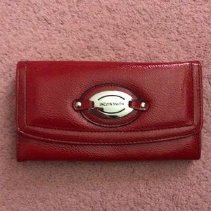 Jaclyn Smith wallet red faux leather